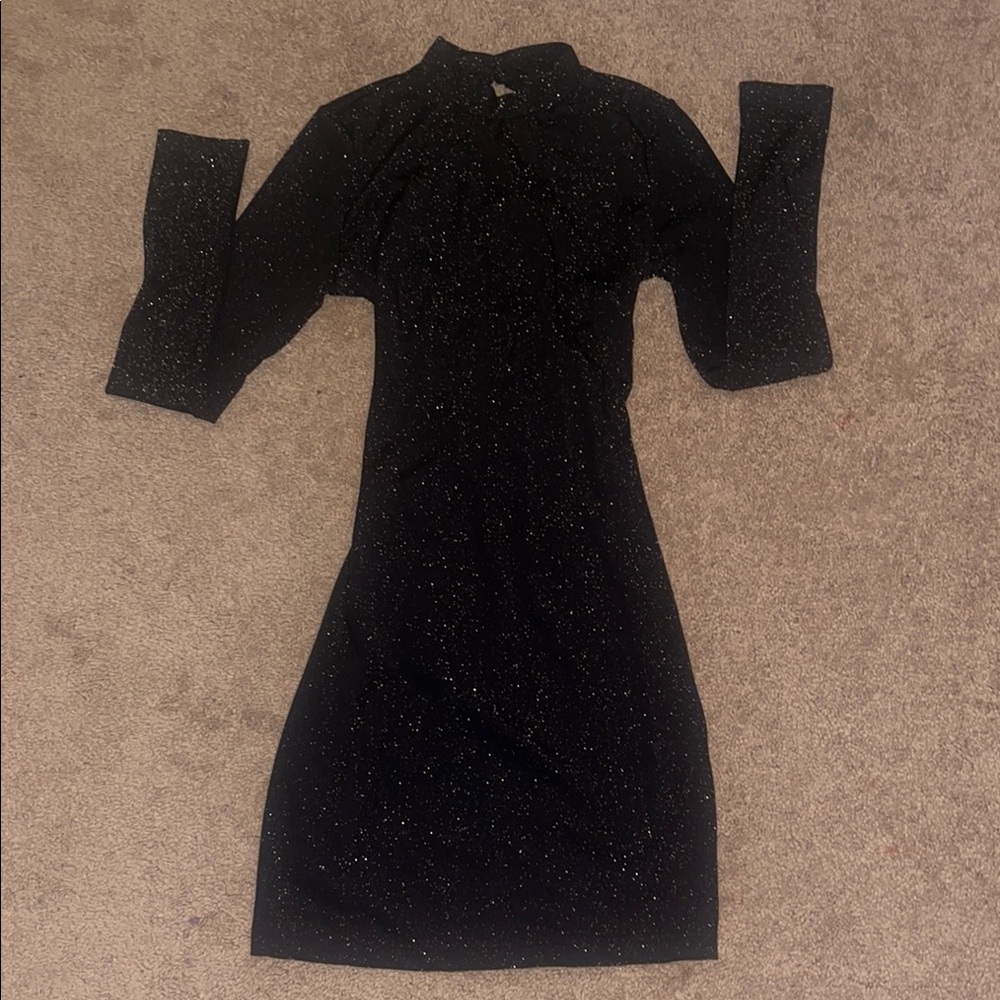 Elegant Black Glitter Dress
